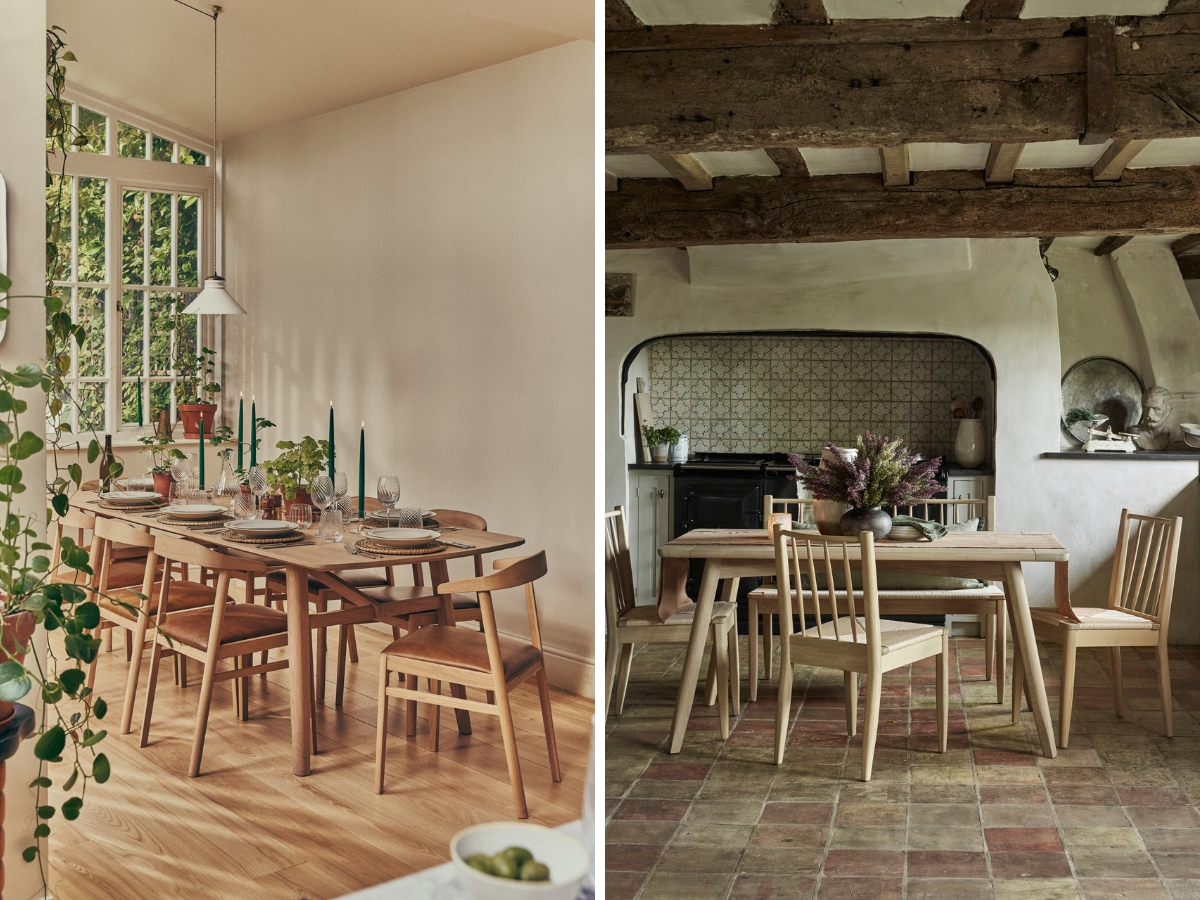 Moreton and Wycombe oak dining tables
